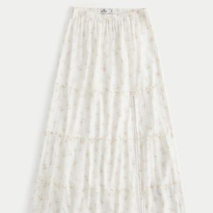 Hollister Cream Floral Maxi Skirt